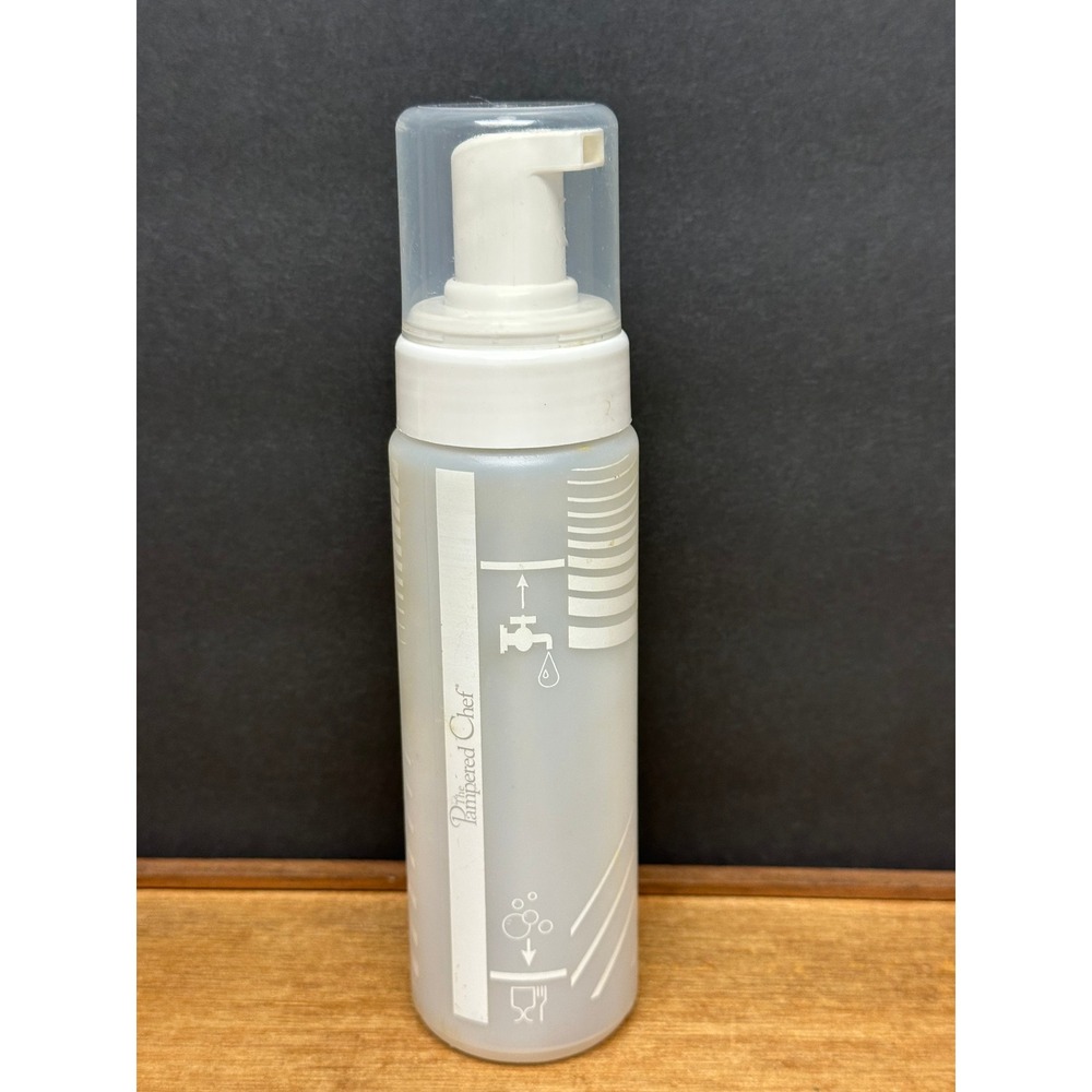 The Pampered Chef Foaming Soap Dispenser Frosted White Pump Bottle
